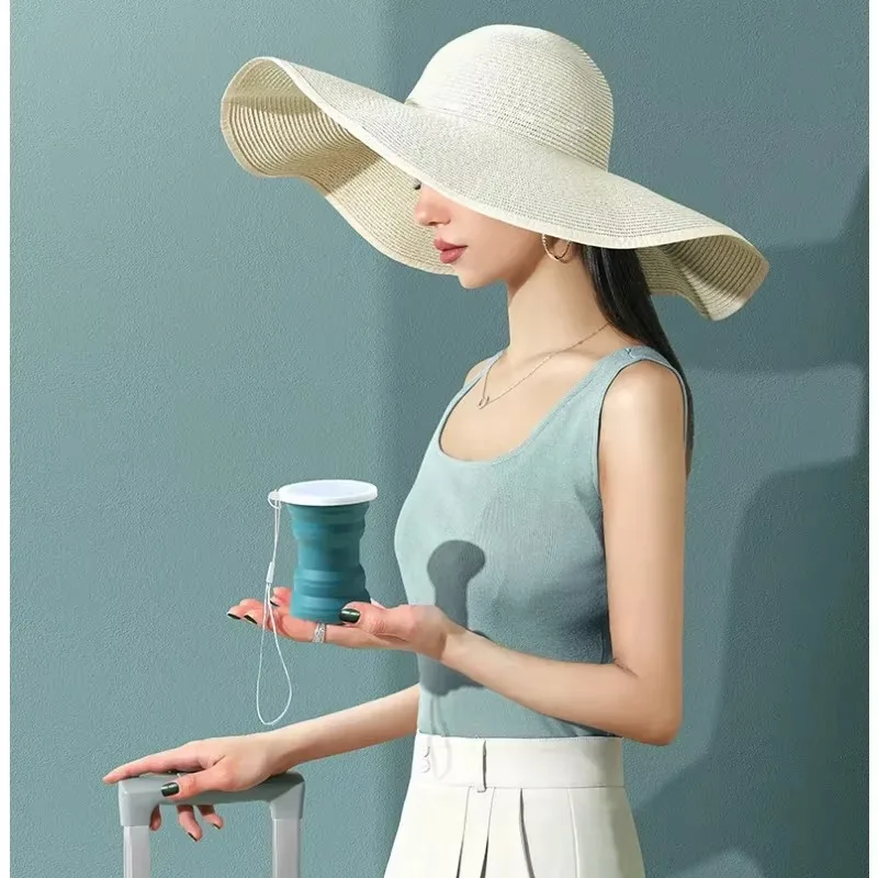 Креативная чашка портативная силиконовая складная с крышкой дорожная для мытья