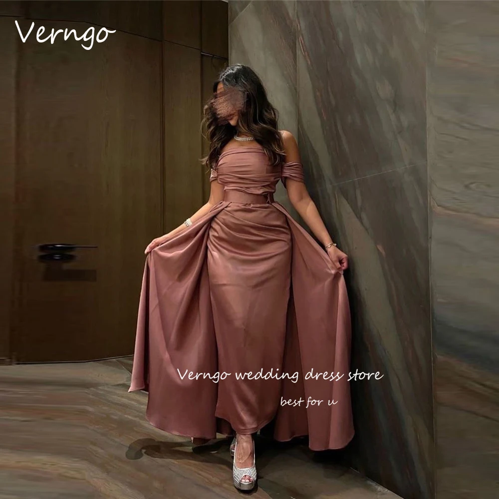 

Вечерние шелковые платья Verngo с открытыми плечами для Саудовской Аравии, женские платья для выпускного вечера, официальное платье для вечеринки, вечернее платье