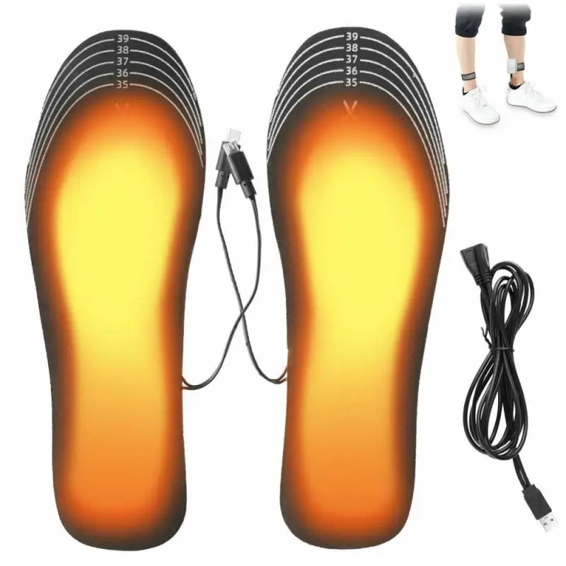 

Зимние Стельки с электрическим подогревом, подогреватель для ног с USB-подогревом, Подогреваемые стельки унисекс с подогревом