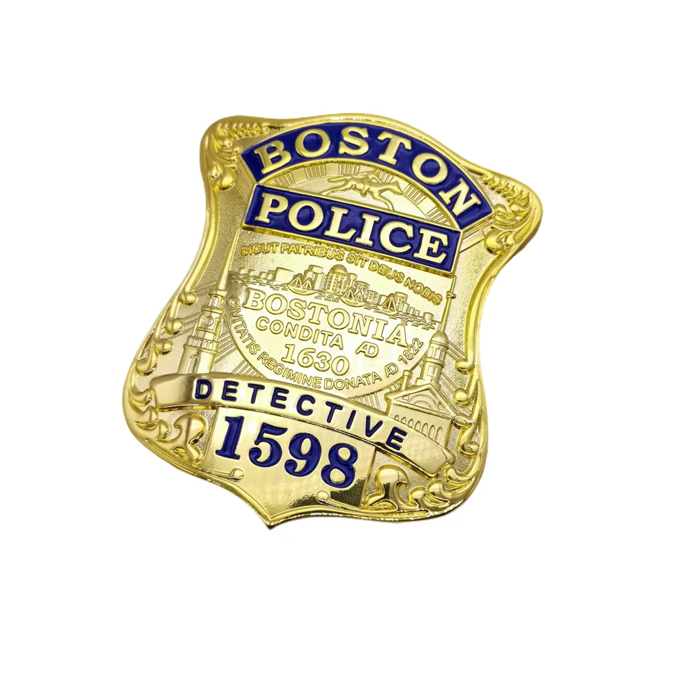 

U.S. Boston detect badge Gold 1:1 Cosplay film and television props