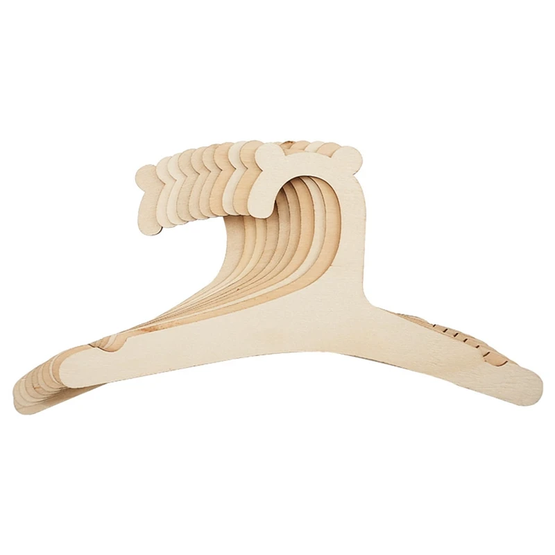 

10 шт., деревянные вешалки для детской одежды