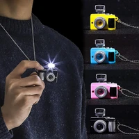 vintage camera pendant necklace long chain punk jewelry for women man light glowing camera chains necklaces friendship gifts
