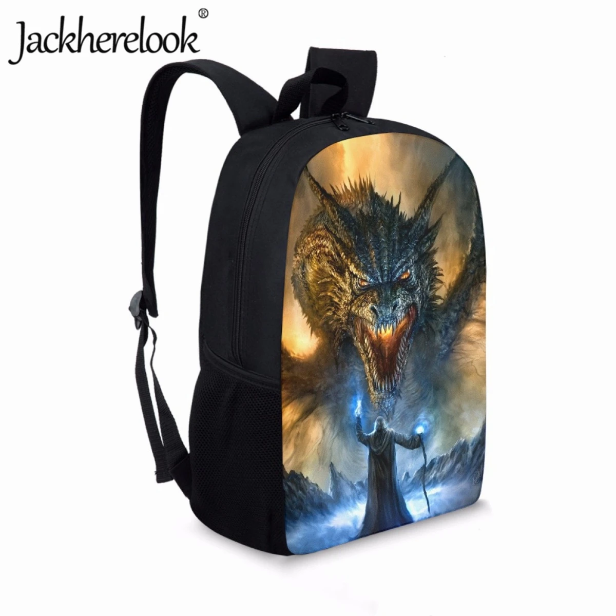 Jackherelook Dragon 3D Print Schoolbag for Children Book Bags 17inch Travel Bag Teen Boys School Backpacks Leisure Knapsack