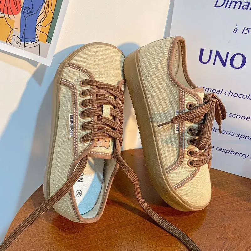 Canvas Shoes Sneakers for Womens Low Top Big Head Shoes Designer Female Walking Girls Canvas Shoes Female Tenis Footwear