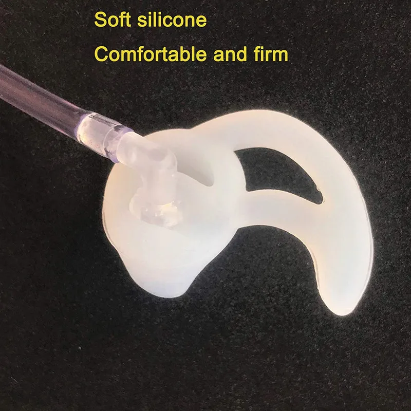 Silicone Fin Ear Mold Two Way Radio Replacement Earmold Earbud Tips for Surveillance Earpiece Coil Tube Headset（2pair L Large)）