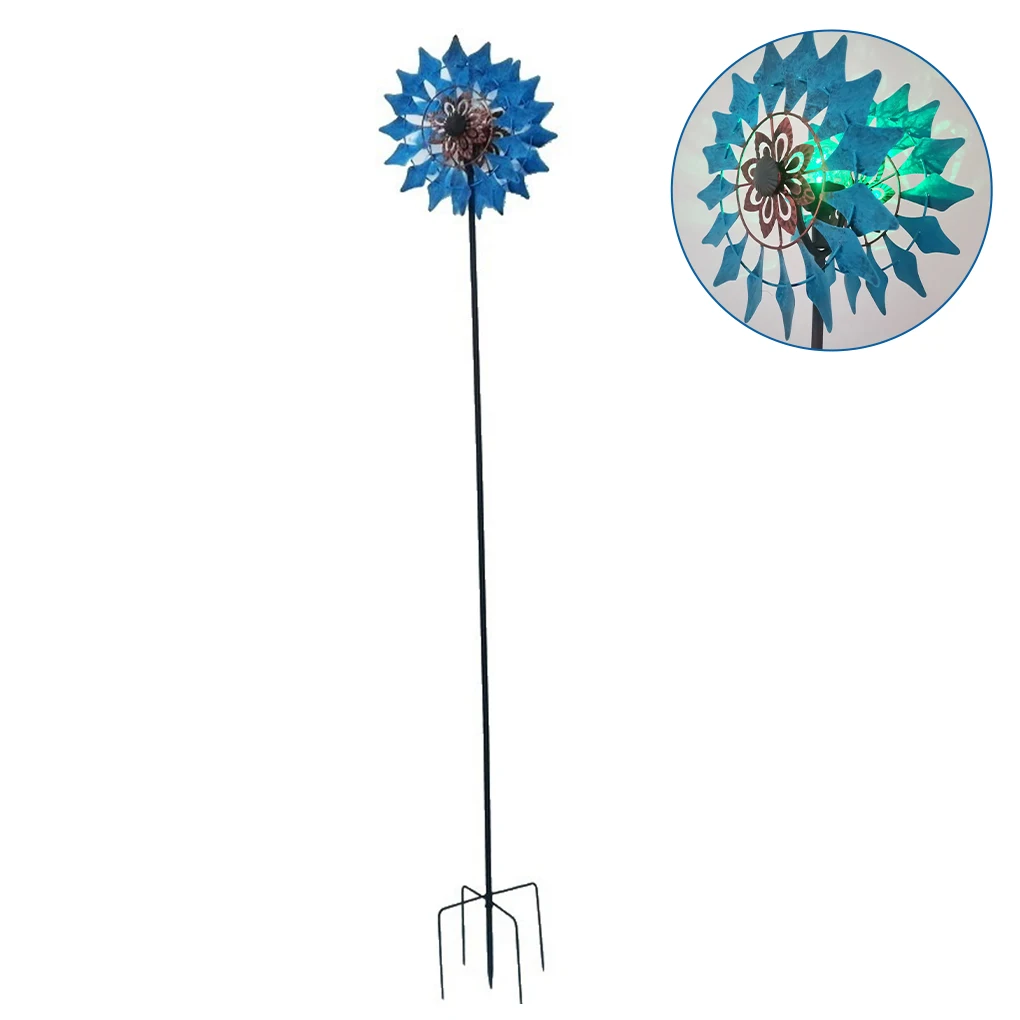 

Solar Powered RGB LED Light Garden Yard Patio Backyard Windmill Waterproof Metal Stake Lamp Ball Lampshade Decoration