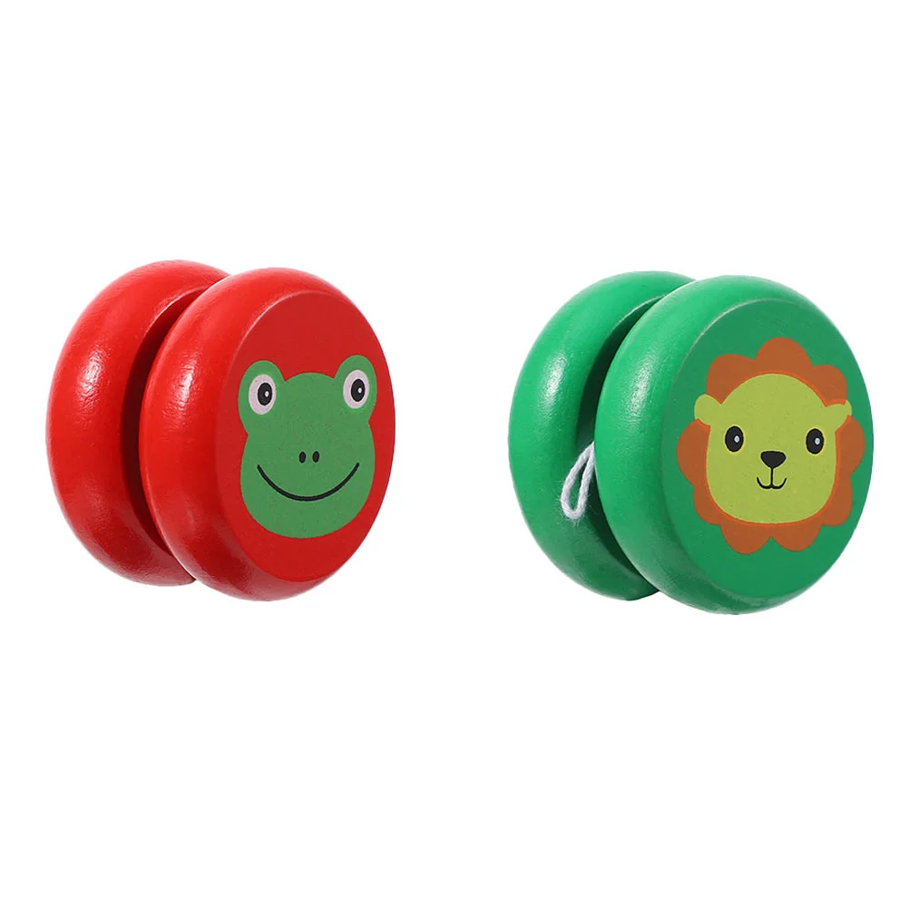 

2pcs Funny Children's Educational Yoyo Toys Safety Wooden Finger Yoyo