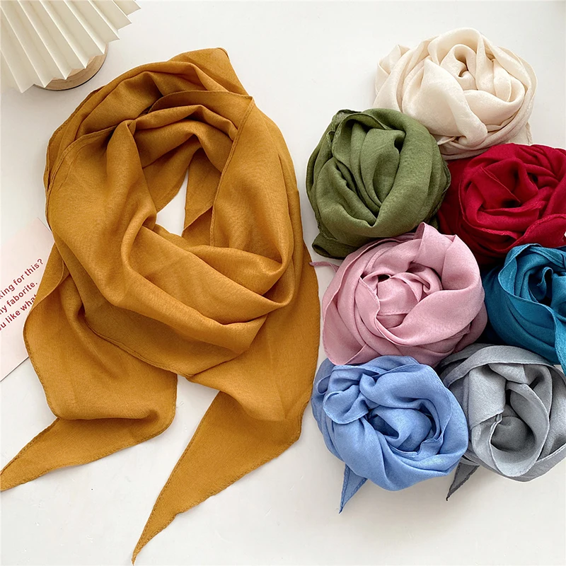 

Candy Colored Cotton Linen rhombus Scarf Solid Color Soft Scarves Shawls Monochrome Silk New Women Beautiful Gift Scarf