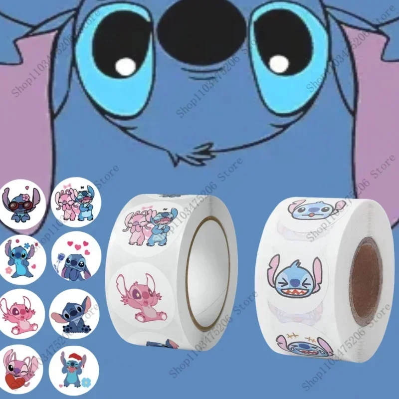 Фото 500 шт. Kawaii Stitch Diy наклейки аниме печать этикетка декоративные мультяшные детские вечерние конфеты наклейки рулоны наклейки игрушки №4