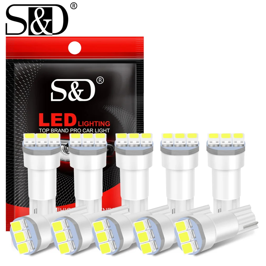 

10pcs T5 W3W W1.2W 17 37 73 74 LED Interior Neo Wedge Dashboard Dash Side Lamp Auto Signal Bulb White Red Yellow 12V