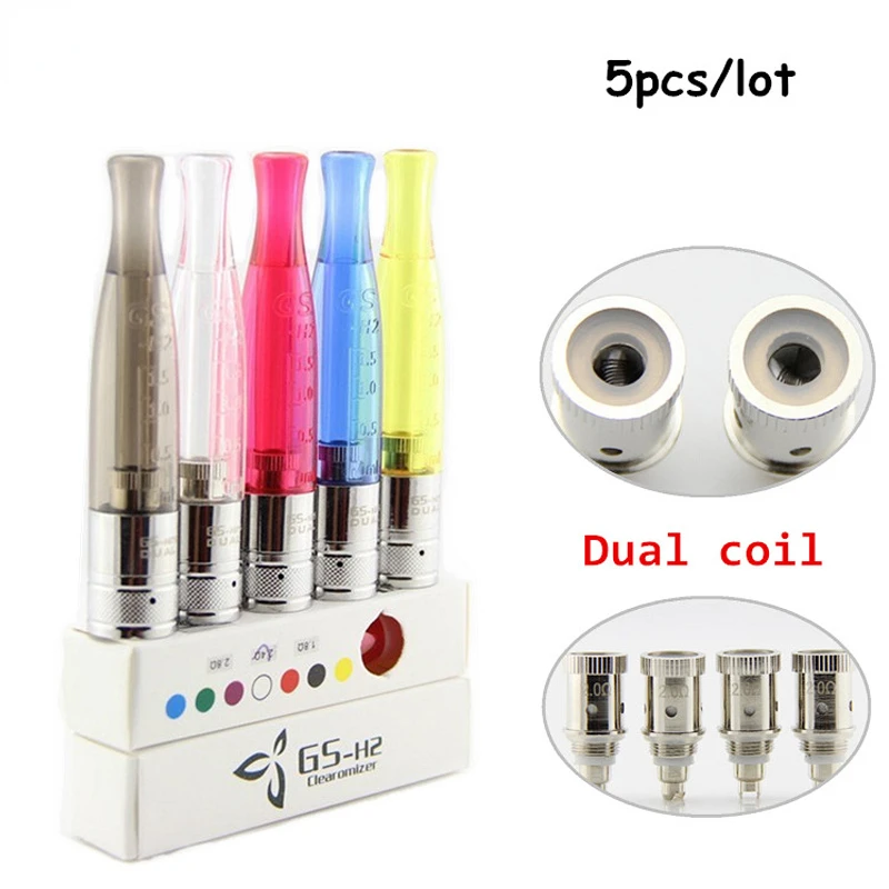 

Greensound 5pcs/lot Gs H2 Atomizer Dual Coil Gs H2s Replace Atomizer Ce4 Ce5 Rebuildable Atomizer For Ego Vaporizer E Cigarette