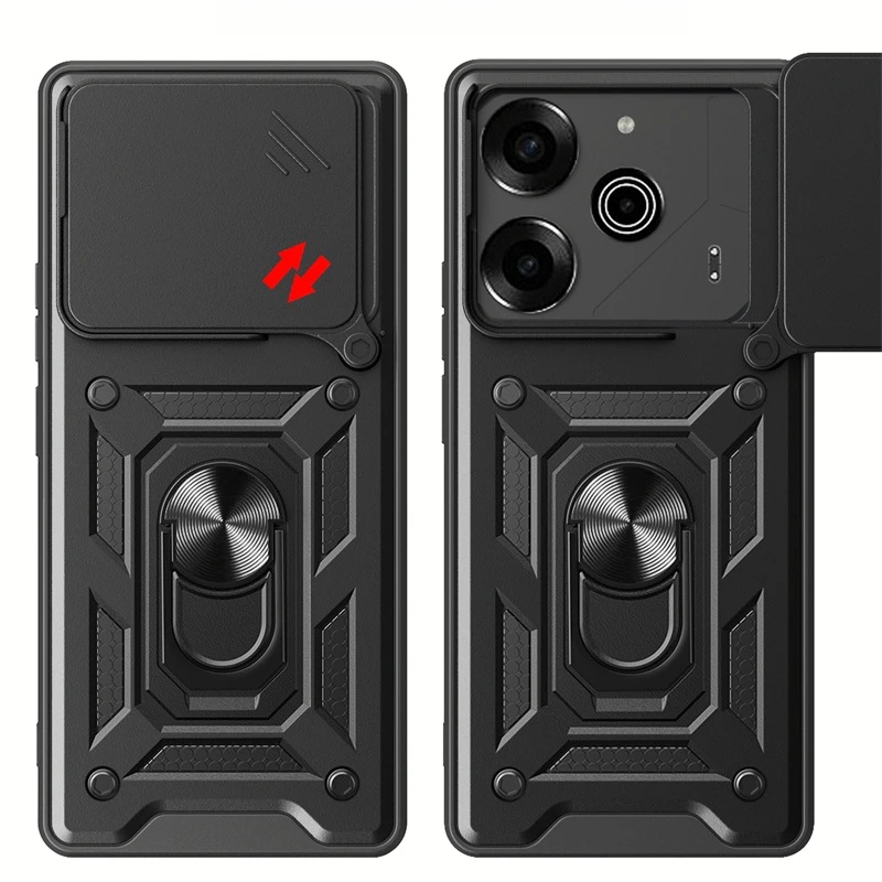 Броня противоударный чехол для телефона Tecno Pova6 слайд-объектив защита магнитное