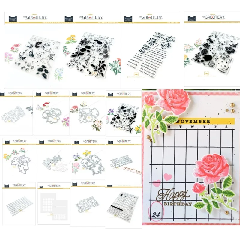 Один день рождения месяц цветущие календарь спиральная обвязка цветы