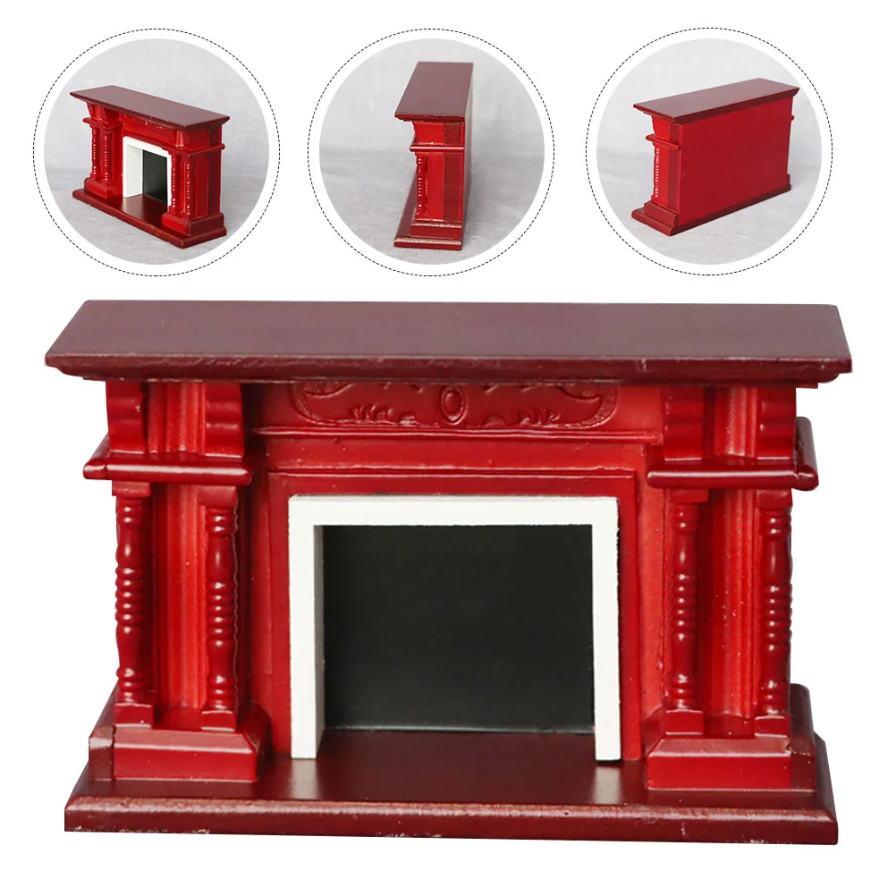 

Wooden Fireplace Model Decor Mini House Decor Micro Landscape Doll House Decor