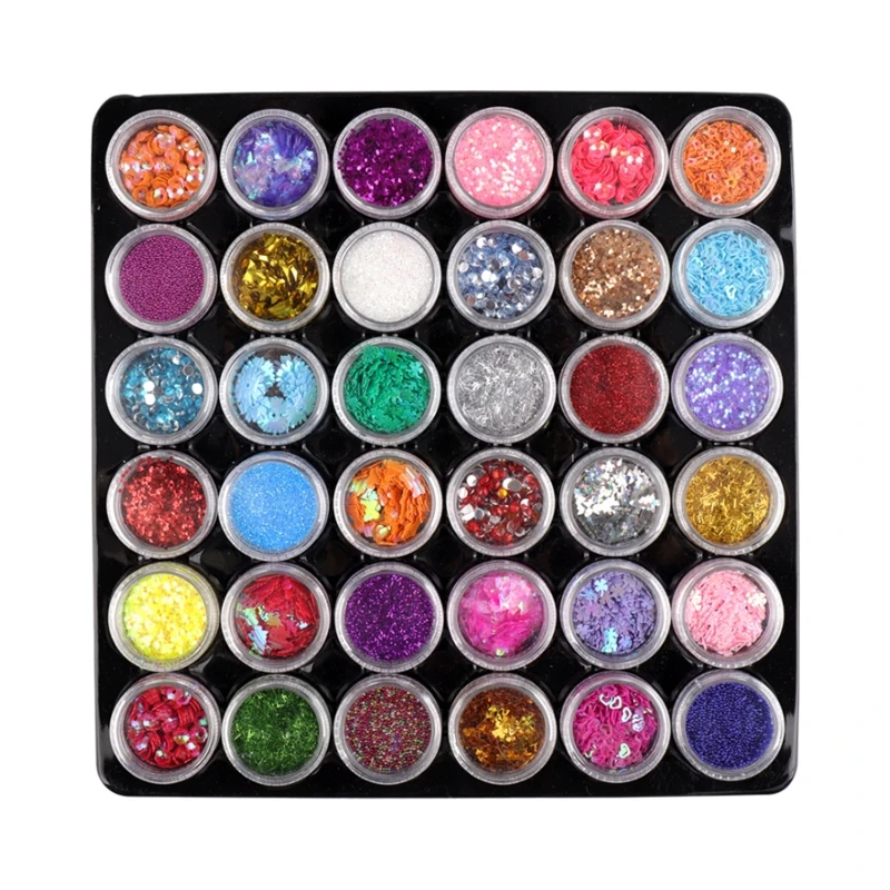 

36 Color Fluorescent Glitter Sequins Glitter Epoxy Resin Filling Various Mixed Color Glitter Sequins DIY Jewelery Making