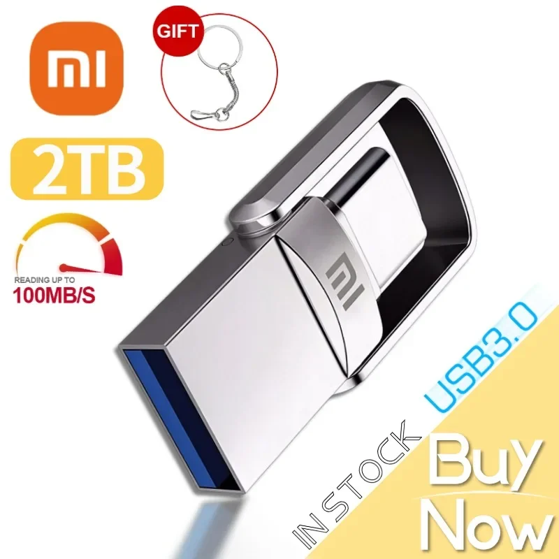 XIAOMI USB3.0 2 ТБ USB 3.0 флэш-накопитель 1 высокоскоростной ручка Type-C металлический