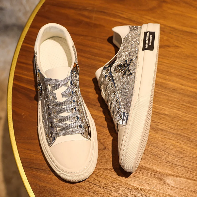 

Shoes For Men Casual Shoes Street Tinsel Skulls Flats Skateboard Shoes Fashion Trend Sneakers Jogging Office Sport Shoes For Men