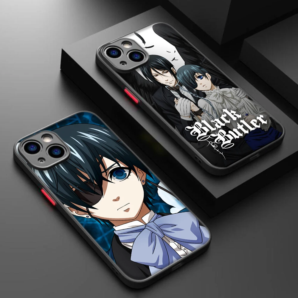 Черный Батлер Kuroshitsuji Защитный Объектив мягкий чехол для телефона iPhone 15 14 Plus 13 12 11 X