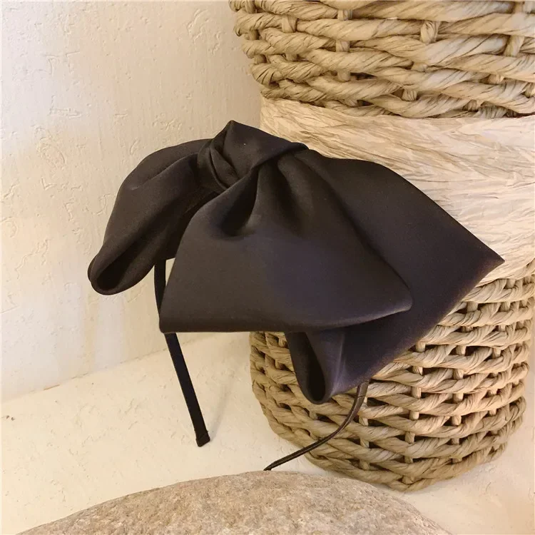 

beautiful black New big bow bezel Headwear Women Headband Girls Vintage bow Hair Bands wide Hairband hoop for hair Accessories