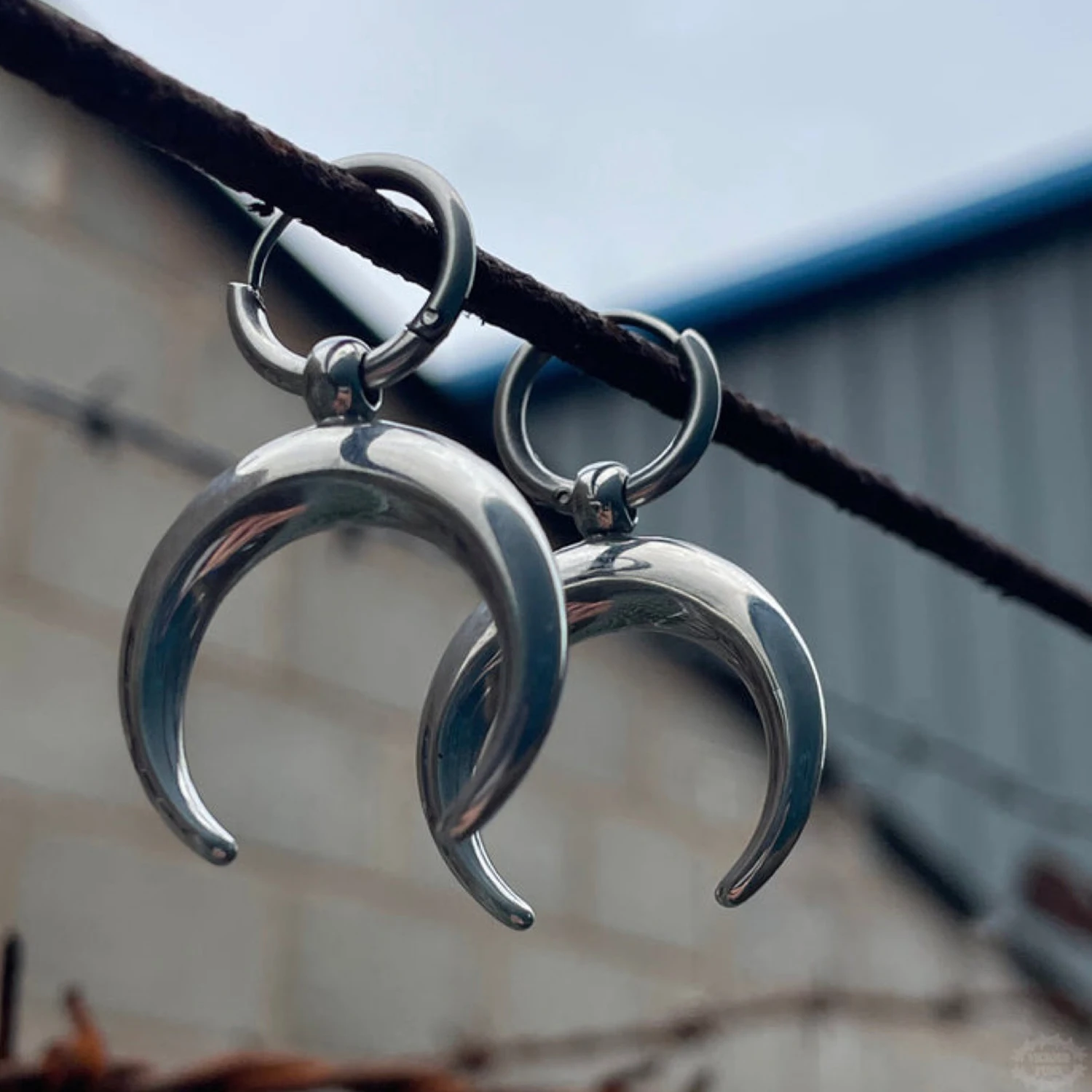 Серьги-кольца в стиле хип-хоп Харадзюку с Луной винтажные минималистичные