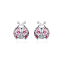 lnsect zircon earrings 100 s925 silver fashion seven star ladybug ladies earrings platinum plated hypoallergenic girls earrings