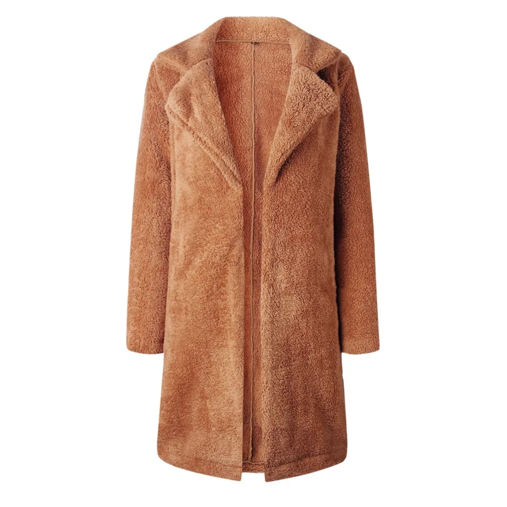 

Women's Warm Jacket Wool Blended Long Sleeve Jacket Plush Cardigan Coat Women's Jacket Fashion Streetwear Coat Female New 2021