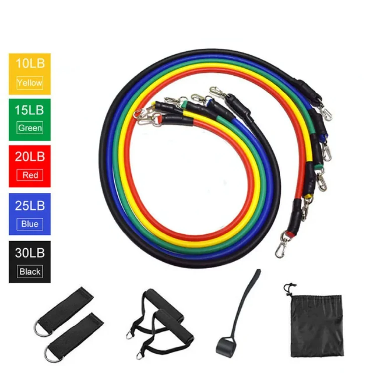 11 шт./компл. эспандеры для фитнеса латексные трубки педаль упражнений тренировки