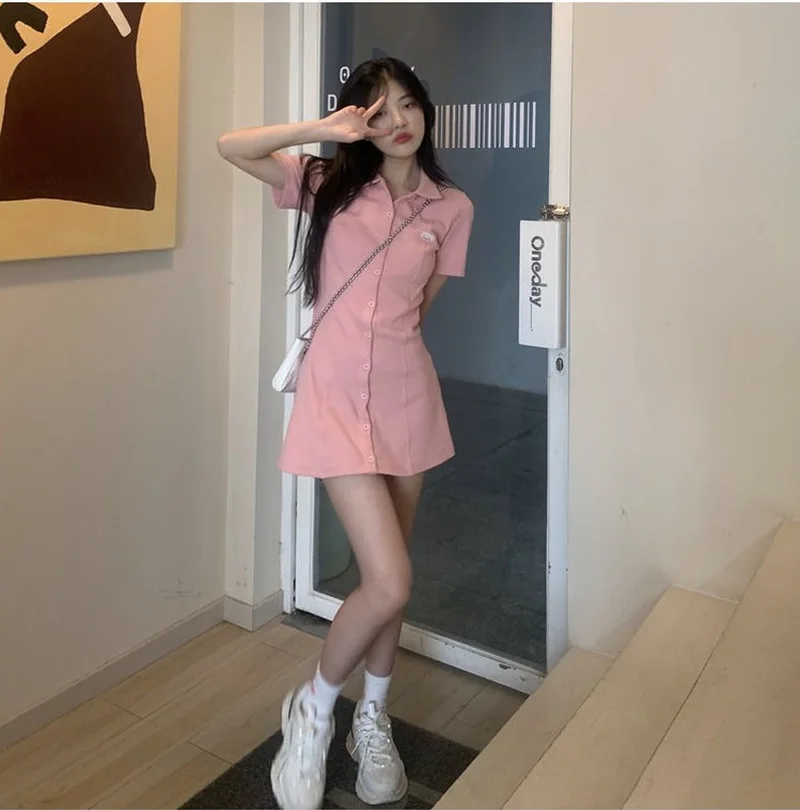 Женское короткое платье короткая розовая винтажная одежда рубашка чувственные