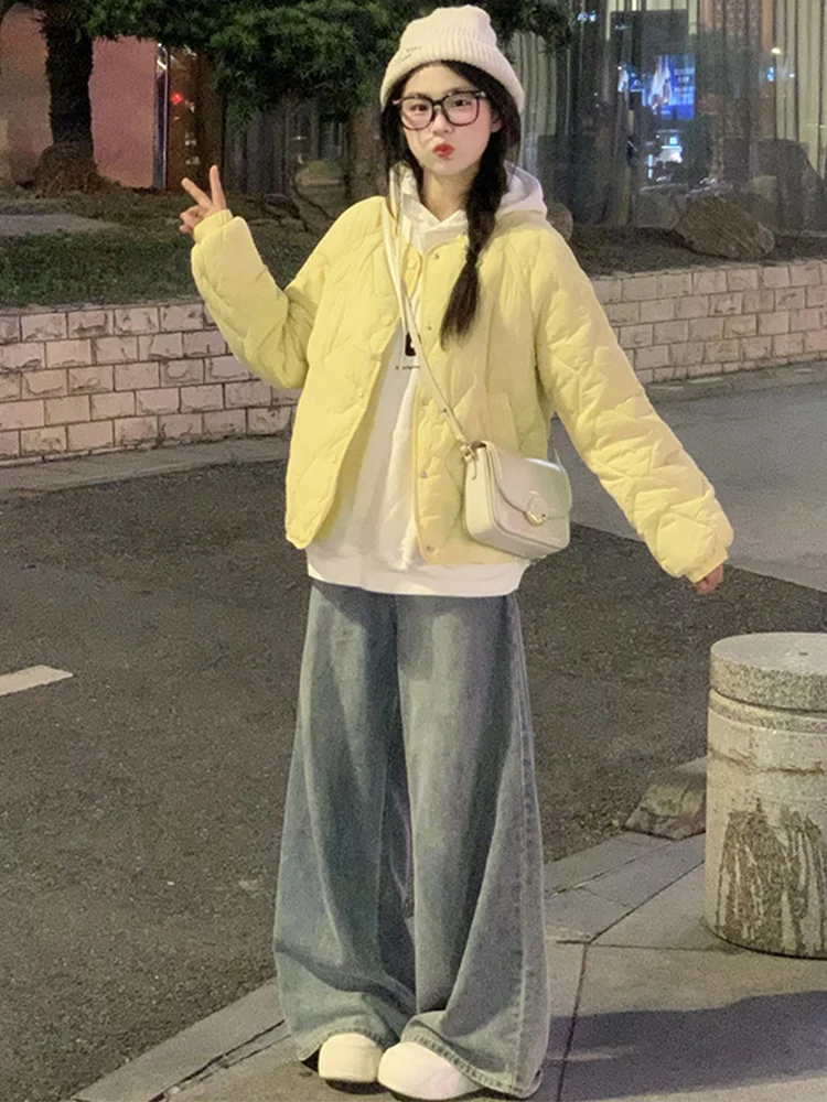 Осень-зима 2024 новая легкая стеганая куртка на хлопковой подкладке женская