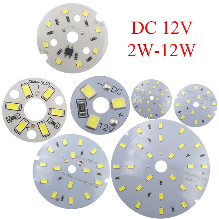 

2W 3W 5W 7W 9W 12W DC12V Chip SMT SMD DIY Round Warm Yellow White LED Light Base Illumination Board Stall Billboard Bead Emitter