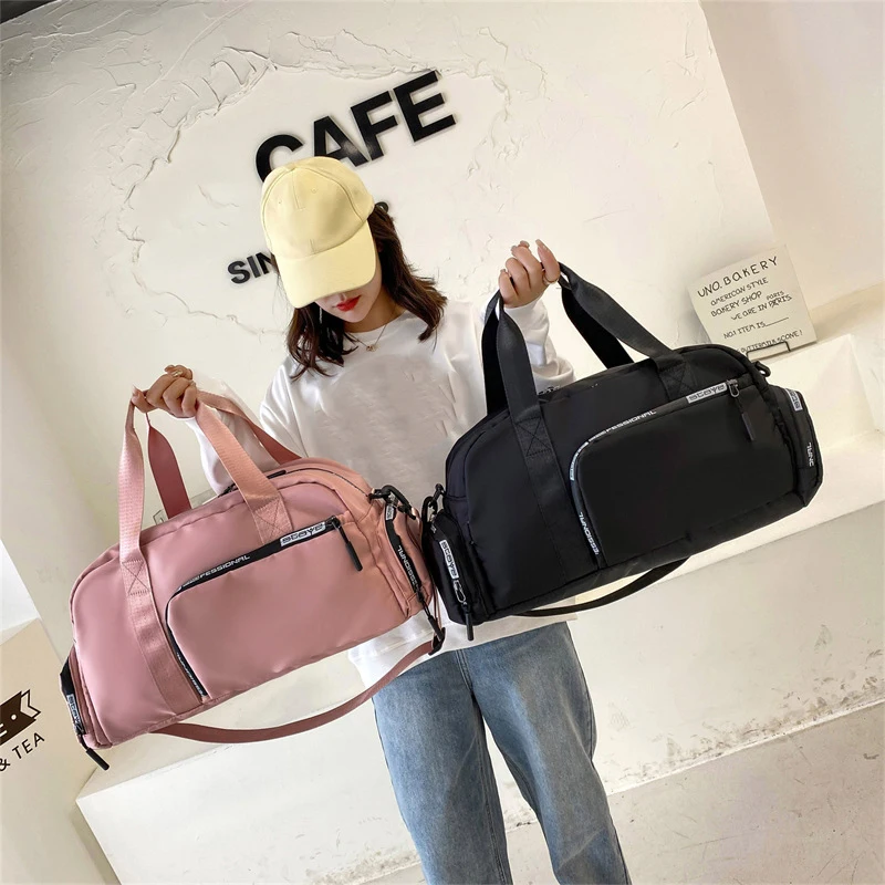 Waterproof Sport Fitness Bag Big Travel Duffle Weekend Portable Handbag for Women Overnight Oxford Independent Shoes Position X4