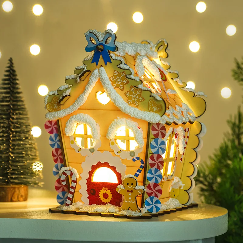 

Деревянный кукольный домик «сделай сам», миниатюрный домик со светодиодной подсветкой, модель рождественского домика, сборные игрушки для детей, подарок на день рождения для девочек