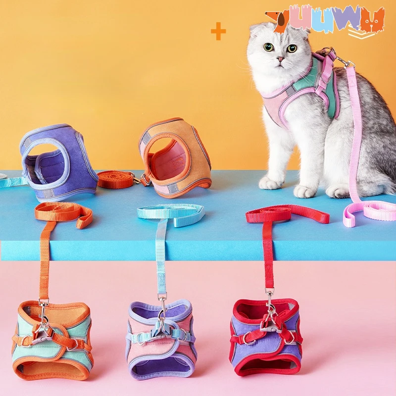 

Dog Chest Strap Reflective and Breathable Rabbit Cats Harness Vest Adjustable Soft Mesh Vest for Pet Cat Collar Pets Accessoires