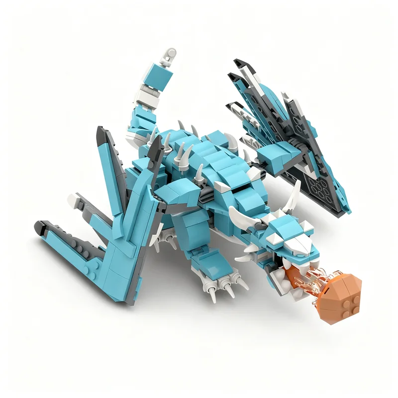 Фото 484 детали MOC Vorkath Blue Dragon: Мини-фигурка, Масштабная модель замка, Строительные блоки, Конструктор, Обучающая игрушка, Рождественский подарок, Кирпичики №4