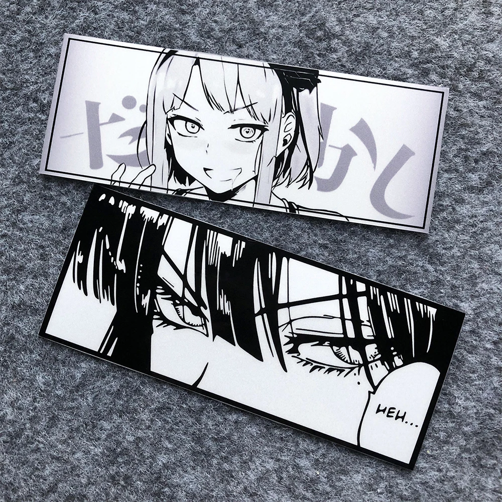 

JDM Anime Girl Eyes Gaze Reflective Car Sticker Motorcycle Scooter Body Window Rear Trunk Windshield Helmet Decal Accessories