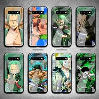 one piece zoro phone case tempered glass for samsung s20 plus s7 s8 s9 s10 note 8 9 10 plus