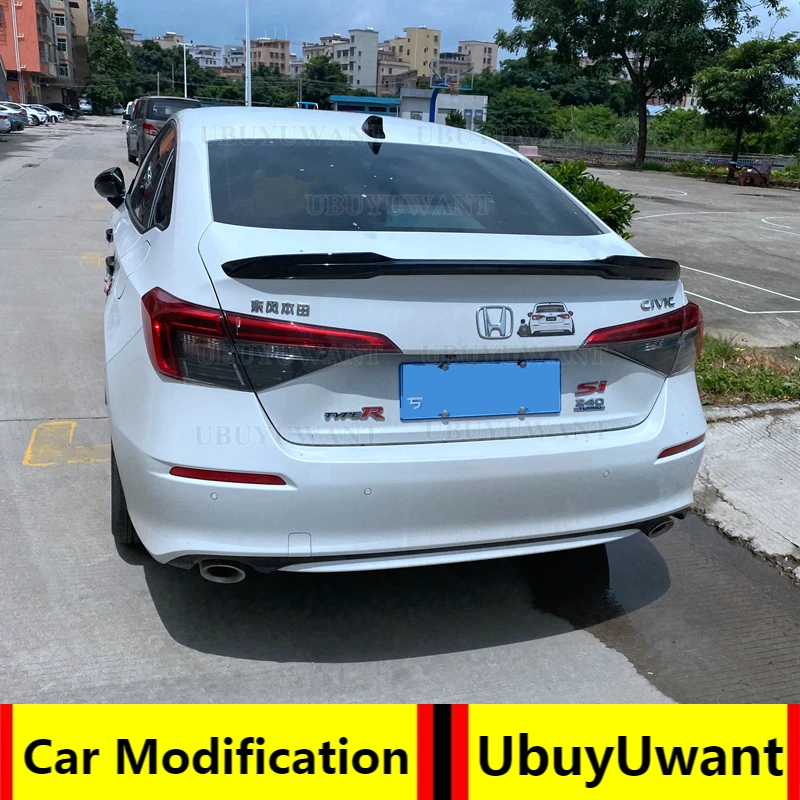 

Спойлер для Honda Civic 11, 2020, 2021, высококачественный спойлер из АБС-пластика, УГЛЕРОДНЫЙ спойлер, крыло багажника, крышка багажника, Стайлинг авт...