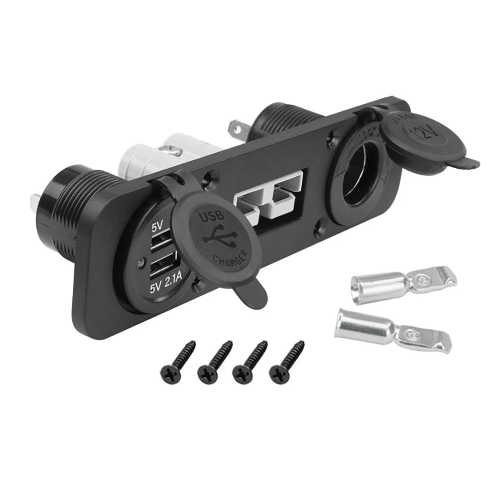 

Flush Mount 50 Amp Anderson Plug Double USB Charger Socket Panel for Caravan Truck Camper Boat