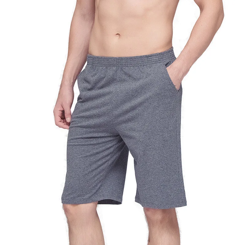 Men's Sleep Bottoms Casual Summer Pajamas Shorts Straight Solid Loose Stretch Waist Cotton Homewear Man Breathable  Sport Shorts