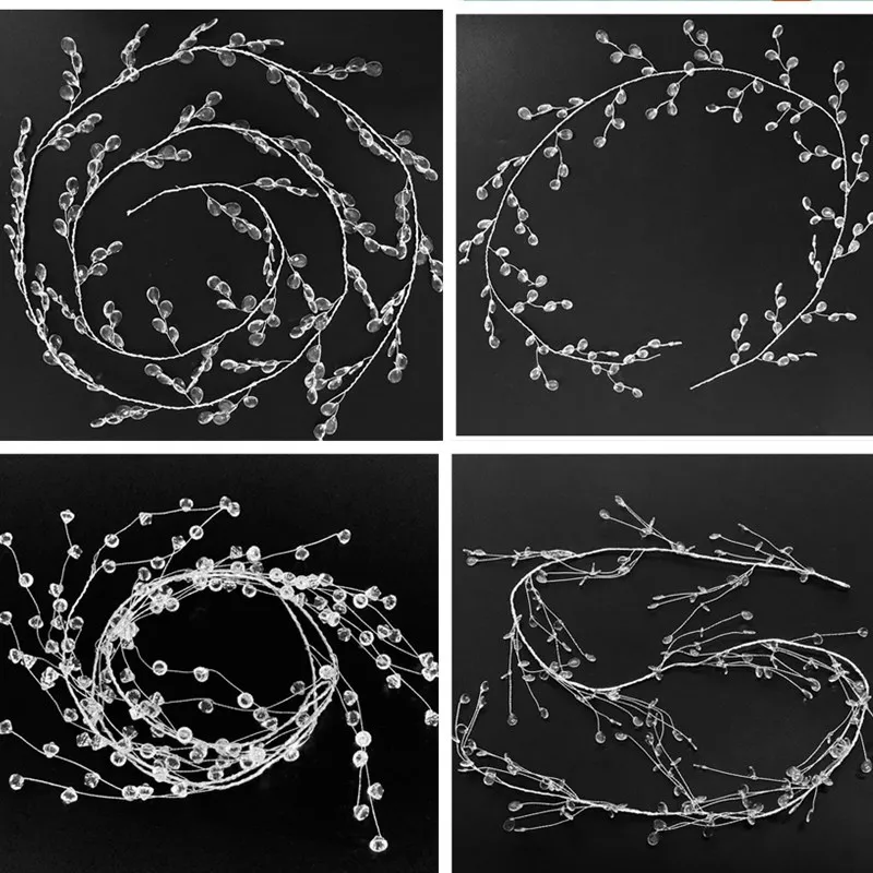 

100/120/150cm Acrylic Crystal Bead Curtain Clear Water Drop Diamond Shape Branch String Garland For Wedding Party Decor Supplies