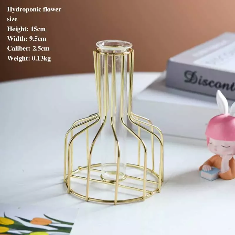 

Retro Iron Line Flowers Vase Home Party Decoration Metal Plant Holder Modern Nordic Styles Iron Vase Nordic Home Decoration