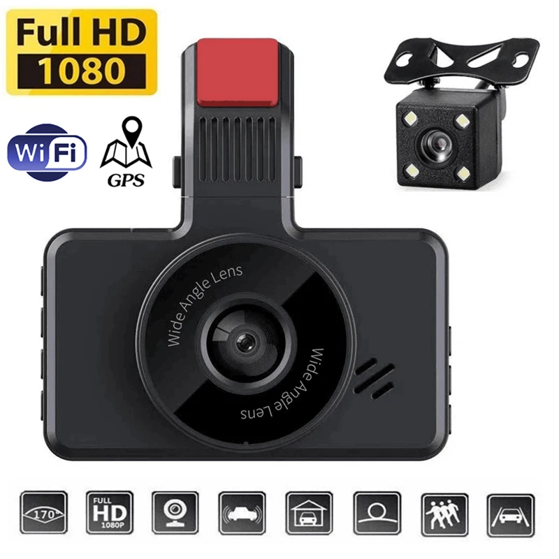 

Видеорегистратор автомобильный, 3,0 дюйма, Full HD 1080P, GPS
