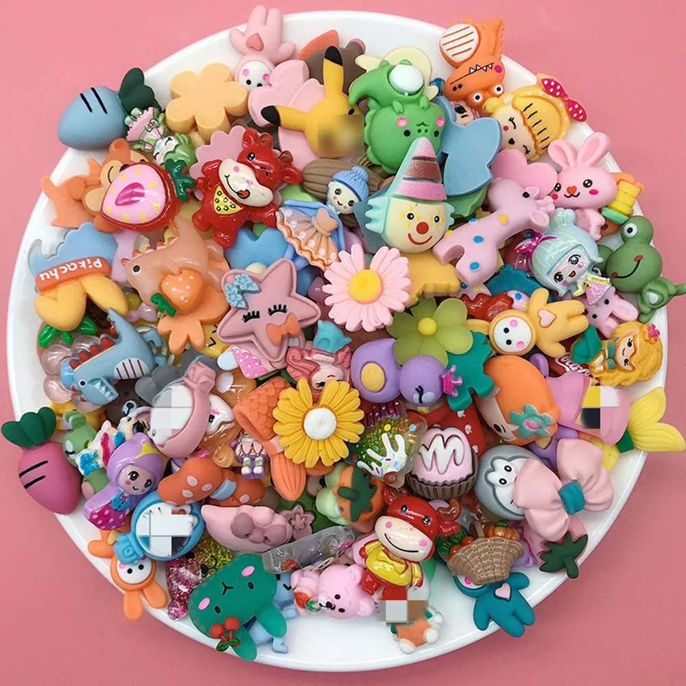 

10 шт./лот 3D Kawaii шармы для ногтевого дизайна случайные милые Мультяшные животные цветы фрукты полимерные украшения 15-25 мм аксессуары «сделай ...