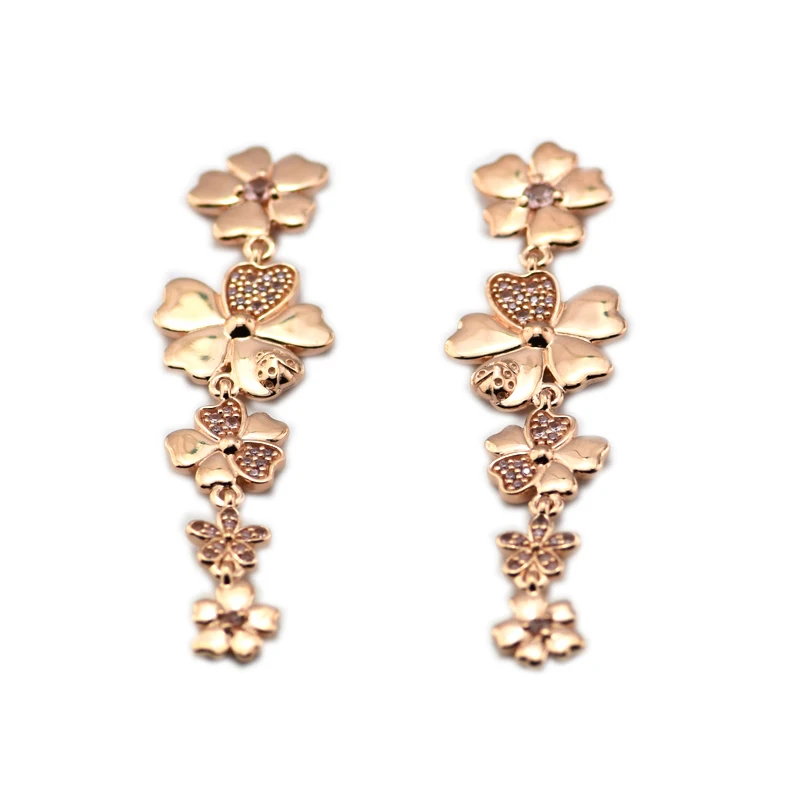 Wildflower Meadow Drop Earrings Rose Flowers Earrings for Women Wedding Earring Original Jewelry Gift Bijoux Brincos
