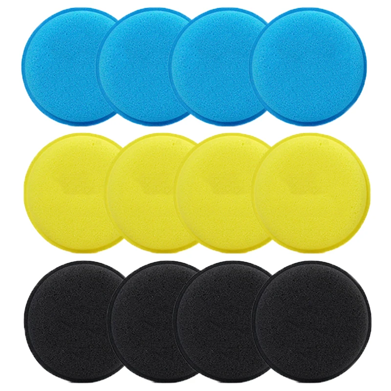 

4/12 шт. смешанные автомобильные круглые полировальные подушечки, вощеные губки, пенопластовый аппликатор высокой плотности, полировальные губки для детализации автомобиля