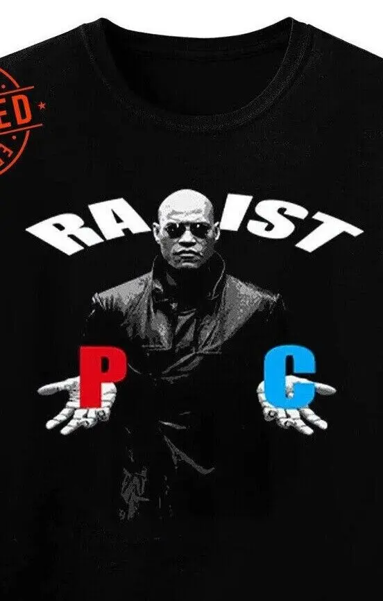 Черная рубашка унисекс с изображением расистки рэпа матрицы Морфея быстрая