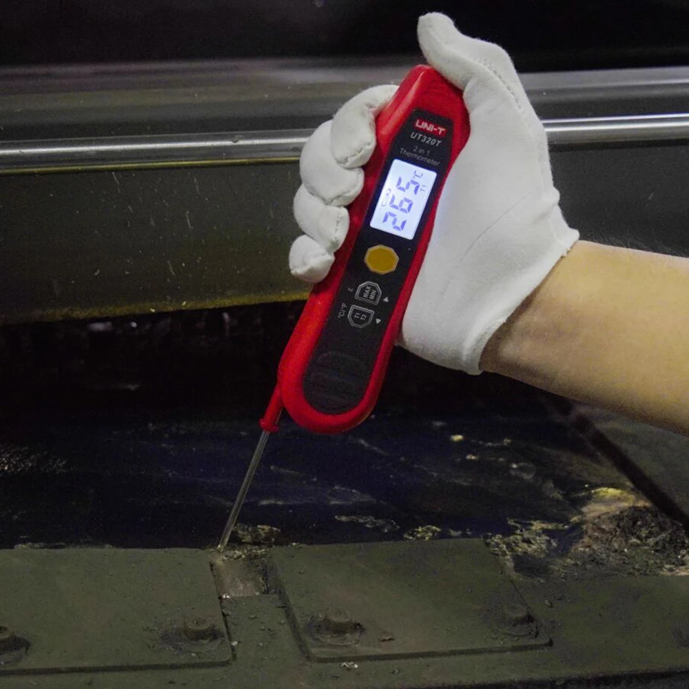 UNI-T UT320T 2-в-1 Инфракрасный термометр цифровой измеритель температуры зонд для