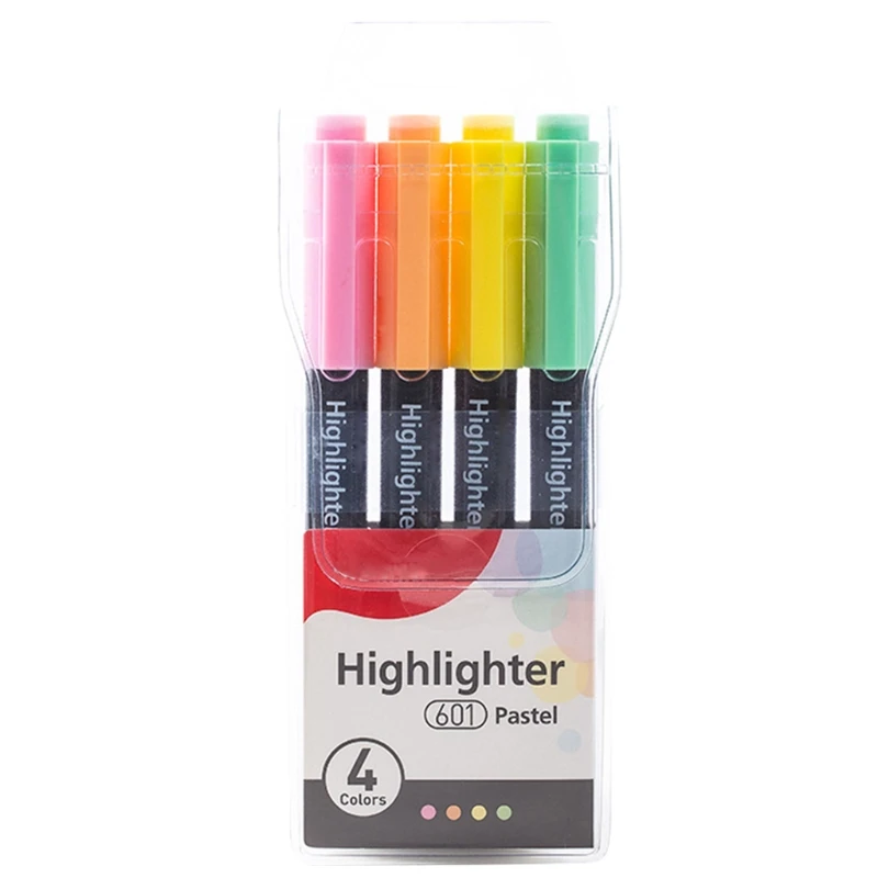 

Multi-purpose Highlighters 4 Colors 6 Colors Markers Oblique Tip Non Toxic Colored Marker Pen for Note Taking Coloring