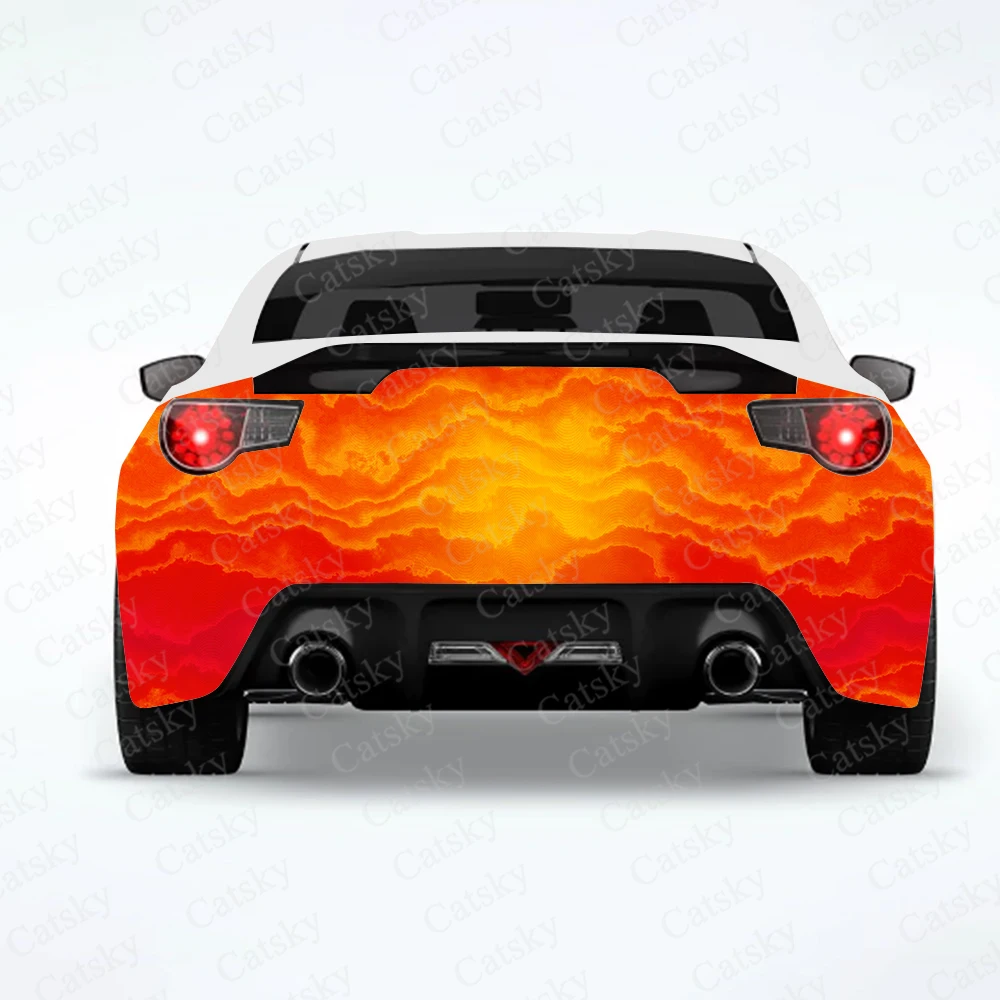 

Abstract - Orange Car Rear Wrap Car Stickers Car Decal Creative Sticker Car Body Appearance Modification Decorative Stickers