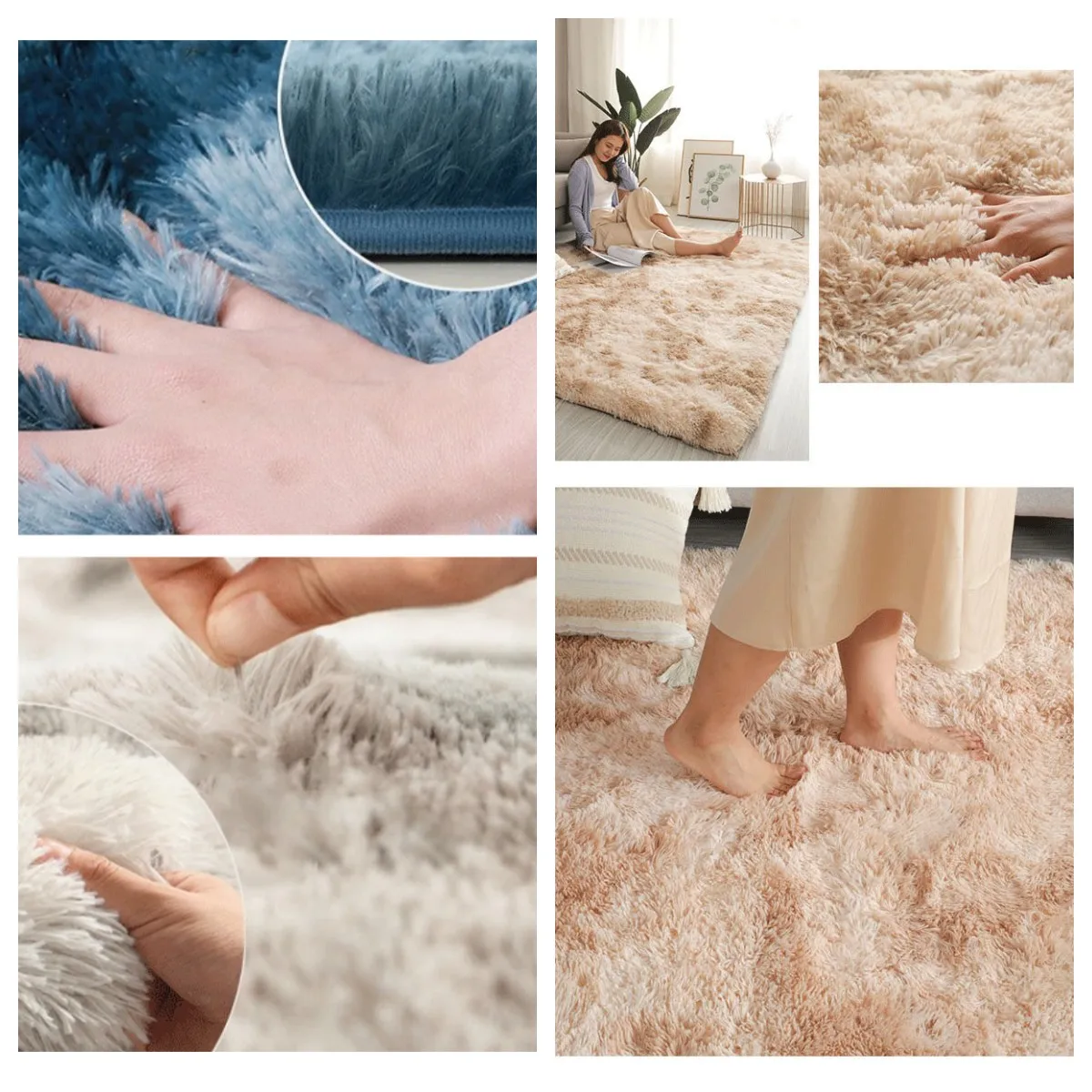 

Modern Simple Plush Carpet Living Room Bedroom Non-slipPlush Sofa Bedside Blanket Covered With Soft Absorbent Floor Mat